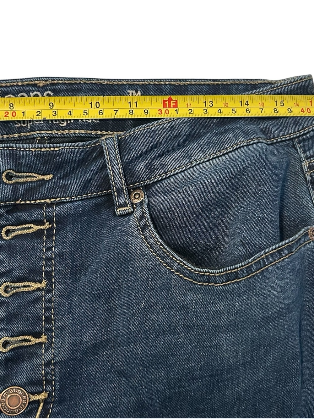Maurices High-Rise Super Wide Leg Jeans - Dark Blue Size 12 Palazzo - Picture 7 of 8
